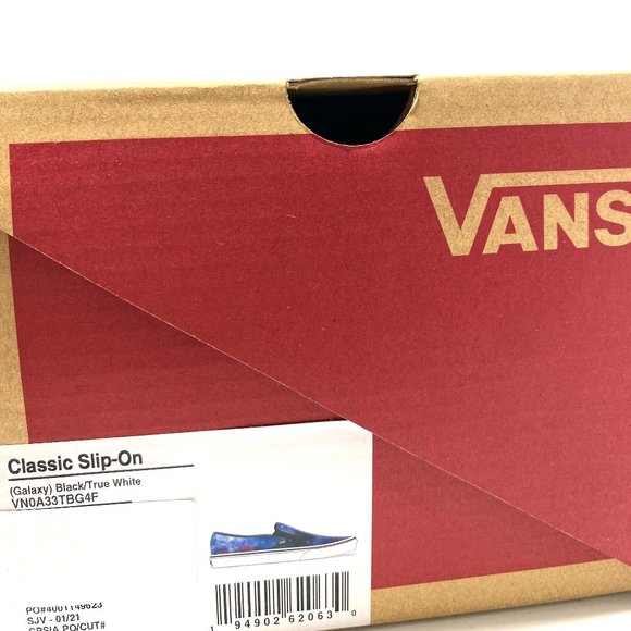 VANS Classic Slip-On Galaxy Blue White Canvas Sneakers Men's Size VN0A33TBG4F - Picture 10 of 11